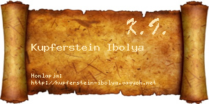 Kupferstein Ibolya névjegykártya